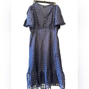 Bloom Chic Dress with Square Geo Print